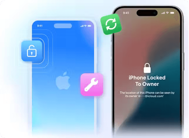 Phones showing carrier lock, iCloud activation lock, blacklist, and FRP screens